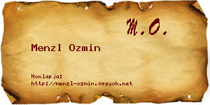 Menzl Ozmin névjegykártya